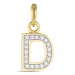 letter d zirkoon hanger in 9 karaat goud