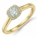 vierkant diamant ring in 14 karaat goud 0,26 ct 0,064 ct