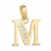 letter m zirkoon hanger in 9 karaat goud