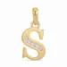 letter s zirkoon hanger in 9 karaat goud