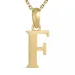 letter f ketting in verguld sterlingzilver met hanger in 9 karaat goud