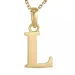 letter l ketting in verguld sterlingzilver met hanger in 9 karaat goud