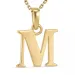 letter m ketting in verguld sterlingzilver met hanger in 9 karaat goud