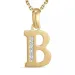 letter b zirkoon ketting in verguld sterlingzilver met hanger in 9 karaat goud