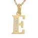 letter e zirkoon ketting in verguld sterlingzilver met hanger in 9 karaat goud