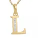 letter l zirkoon ketting in verguld sterlingzilver met hanger in 9 karaat goud