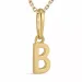 letter b ketting in verguld sterlingzilver met hanger in 9 karaat goud