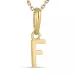 letter f ketting in verguld sterlingzilver met hanger in 9 karaat goud