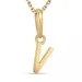 letter v ketting in verguld sterlingzilver met hanger in 9 karaat goud