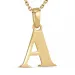 letter a ketting in verguld sterlingzilver met hanger in 9 karaat goud