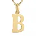 letter b ketting in verguld sterlingzilver met hanger in 9 karaat goud