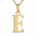 letter e ketting in verguld sterlingzilver met hanger in 9 karaat goud