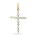 kruis diamant hanger in 14 caraat goud 0,251 ct