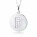 letter p zirkoon ketting in gerodineerd zilver met hanger in gerodineerd zilver