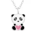 panda ketting in zilver met hanger in zilver