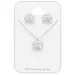 poot witte kristal set met oorbellen en ketting in zilver