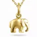 olifant ketting in verguld sterlingzilver met hanger in verguld sterlingzilver