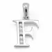 letter f hanger in 14 caraat witgoud 0,04 ct