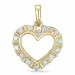 hart diamant hanger in 14 caraat goud 0,26 ct