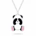 panda ketting in zilver met hanger in zilver