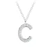 letter c zirkoon ketting in zilver