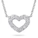 hart diamant ketting in 14 caraat witgoud 0,10 ct