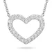 hart diamant ketting in 14 caraat witgoud 0,20 ct