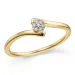 smal abstract diamant ring in 14 karaat goud 0,03 ct