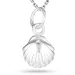 mossel ketting in zilver met hanger in zilver