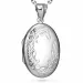 bloem ketting in zilver met medaillon in zilver