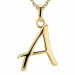 letter a ketting in verguld sterlingzilver met hanger in verguld sterlingzilver