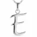 letter e ketting in zilver met hanger in zilver