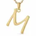 letter m ketting in verguld sterlingzilver met hanger in verguld sterlingzilver