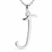 letter j ketting in zilver met hanger in zilver