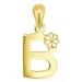 letter b hanger in verguld sterlingzilver