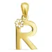 letter r hanger in verguld sterlingzilver