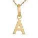 letter a ketting in verguld sterlingzilver met hanger in 8 karaat goud