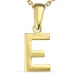 letter e ketting in verguld sterlingzilver met hanger in 8 karaat goud