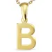 letter b ketting in verguld sterlingzilver met hanger in 8 karaat goud