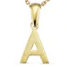 letter a ketting in verguld sterlingzilver met hanger in 8 karaat goud