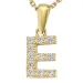 letter e zirkoon ketting in verguld sterlingzilver met hanger in 8 karaat goud