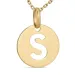 letter s ketting in verguld sterlingzilver met hanger in 8 karaat goud