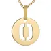 letter o ketting in verguld sterlingzilver met hanger in 8 karaat goud