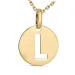 letter l ketting in verguld sterlingzilver met hanger in 9 karaat goud