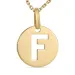 letter f ketting in verguld sterlingzilver met hanger in 9 karaat goud