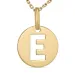 letter e ketting in verguld sterlingzilver met hanger in 8 karaat goud