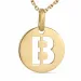 letter b ketting in verguld sterlingzilver met hanger in 8 karaat goud