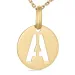 letter a ketting in verguld sterlingzilver met hanger in 8 karaat goud