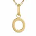 letter o ketting in verguld sterlingzilver met hanger in 8 karaat goud