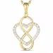 infinity zirkoon ketting in verguld sterlingzilver met hanger in 9 karaat goud